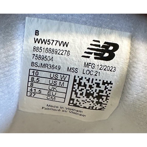 New Balance Made in USA‎ Men\'s 577 VW Hook and Loop Walking Shoe, White Size 10W